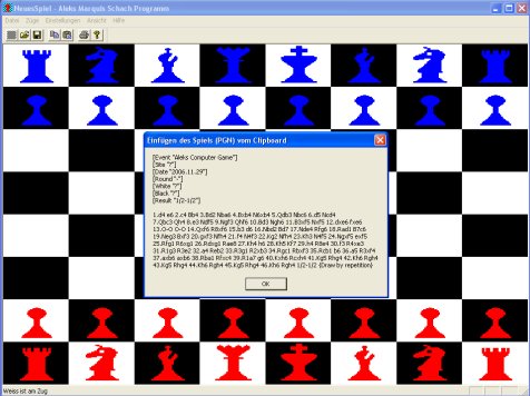 Screenshot vom Programm: Marquis Schach Programm